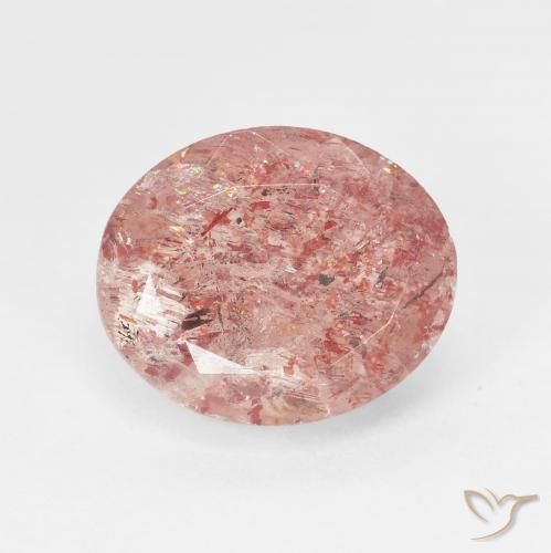 5.01ct طبيعي وردى زهرى حجر الشمس, بيضوي, نصف شفاف