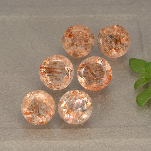 أحجار حجر الشمس برتقالى محمر طبيعية، قصة دائرى، نصف شفاف، وزنها 3.51 قيراط