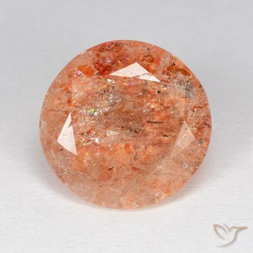 4.06ct طبيعي برتقالى زنجبيلى حجر الشمس, دائري, نصف شفاف
