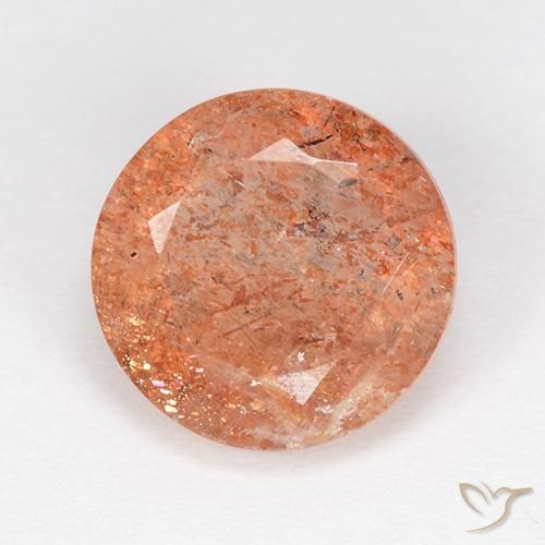 4.21ct طبيعي برتقالى زنجبيلى حجر الشمس, دائري, نصف شفاف