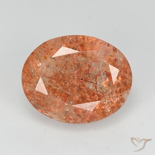 3.84ct طبيعي برتقالى متوسط حجر الشمس, بيضوي, شفاف