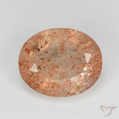 3.06ct طبيعي برتقالي فاتح حجر الشمس, بيضوي, شفاف