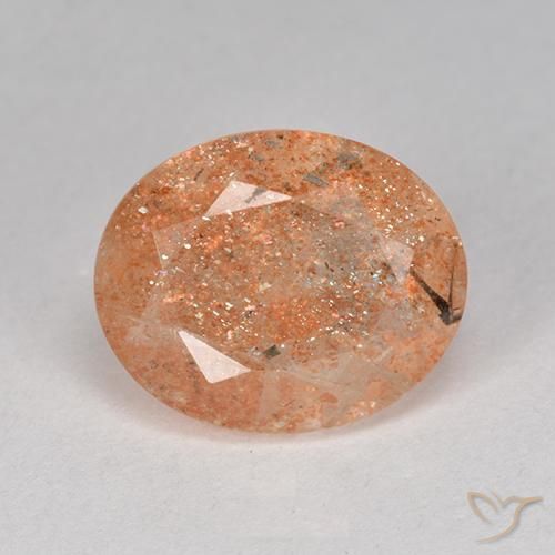 3.73ct طبيعي برتقالي فاتح حجر الشمس, بيضوي, نصف شفاف