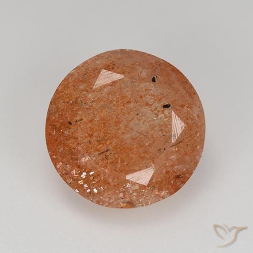 5.92ct طبيعي برتقالى الجريب فروت حجر الشمس, دائري, نصف شفاف