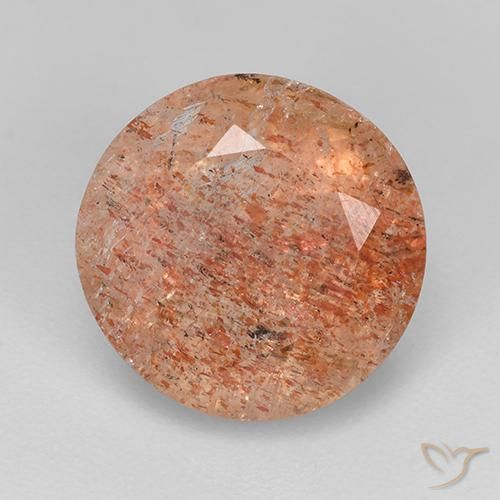 4.33ct طبيعي برتقالى متوسط حجر الشمس, دائري, نصف شفاف