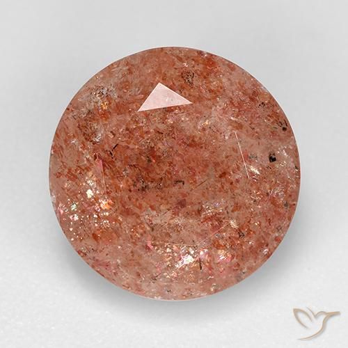 4.72ct طبيعي برتقالى دافئ حجر الشمس, دائري, نصف شفاف