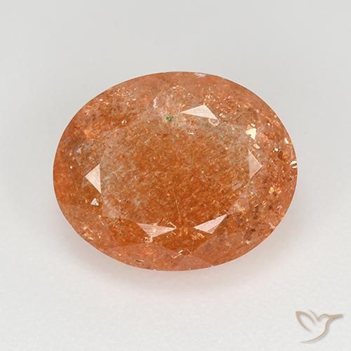4.92ct طبيعي برتقالى متوسط حجر الشمس, بيضوي, نصف شفاف