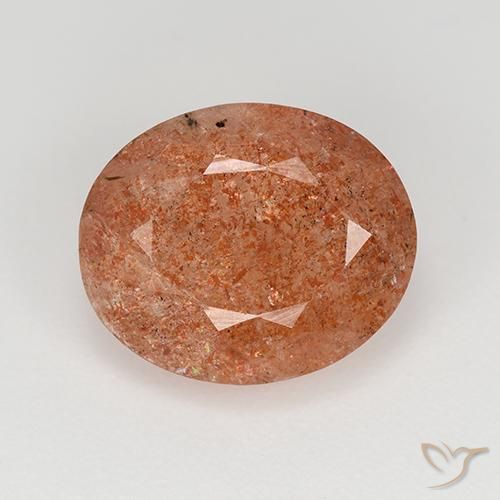 4.17ct طبيعي برتقالى متوسط حجر الشمس, بيضوي, نصف شفاف