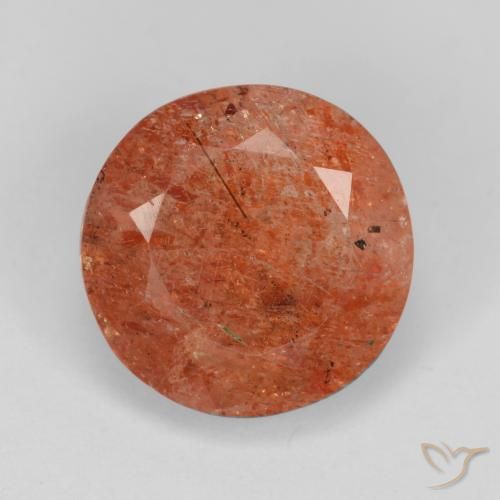 4.86ct طبيعي برتقالى الجريب فروت حجر الشمس, دائري, نصف شفاف