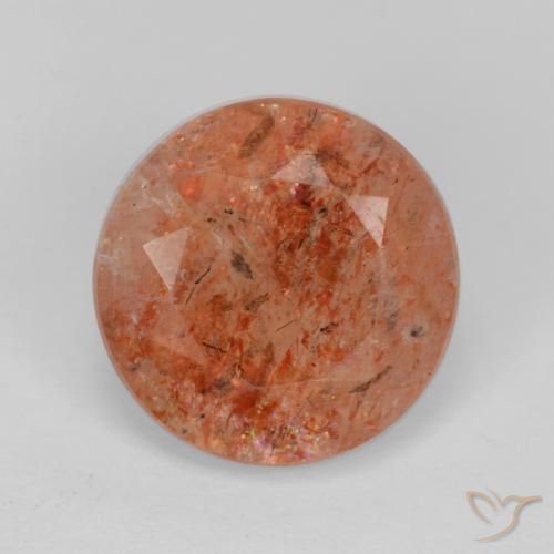 4.27ct طبيعي برتقالى الجريب فروت حجر الشمس, دائري, نصف شفاف
