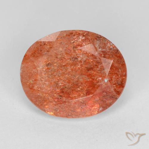 4.16ct طبيعي أحمر متوسط حجر الشمس, بيضوي, نصف شفاف