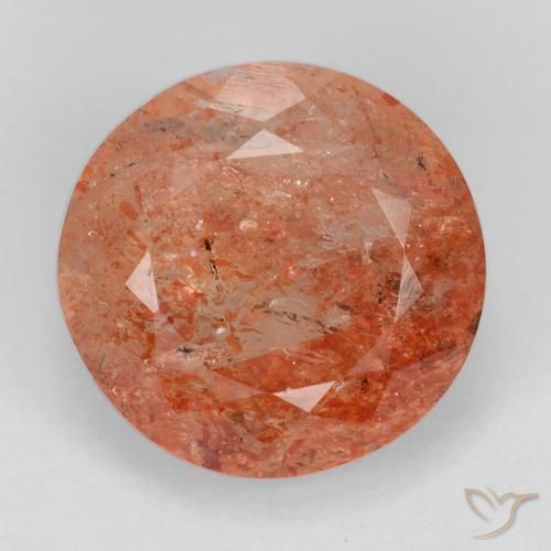5.04ct طبيعي أحمر متوسط حجر الشمس, دائري, نصف شفاف