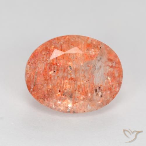 2.78ct طبيعي برتقالى فاتح-متوسط حجر الشمس, بيضوي, نصف شفاف