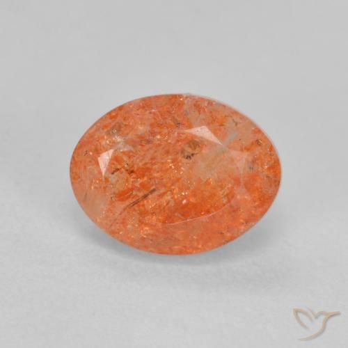 1.49ct طبيعي برتقالي زاهى حجر الشمس, بيضوي, نصف شفاف