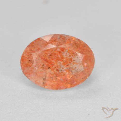 1.45ct طبيعي برتقالي زاهى حجر الشمس, بيضوي, نصف شفاف