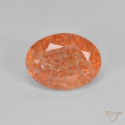 1.29ct طبيعي برتقالى متوسط حجر الشمس, بيضوي, نصف شفاف