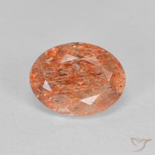 1.41ct طبيعي برتقالى الجريب فروت حجر الشمس, بيضوي, نصف شفاف