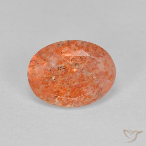 1.26ct طبيعي برتقالى محمر حجر الشمس, بيضوي, نصف شفاف, Photo A