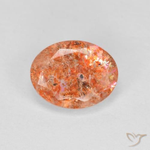 1.22ct طبيعي برتقالى زنجبيلى حجر الشمس, بيضوي, نصف شفاف