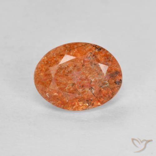 1.30ct طبيعي برتقالى متوسط حجر الشمس, بيضوي, نصف شفاف, Photo A