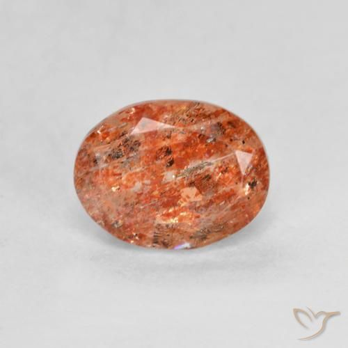 1.53ct طبيعي برتقالى دافئ حجر الشمس, بيضوي, نصف شفاف