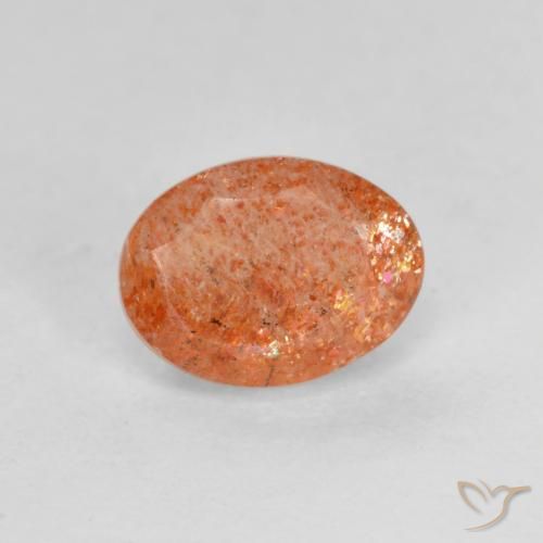 1.35ct طبيعي برتقالى متوسط حجر الشمس, بيضوي, نصف شفاف