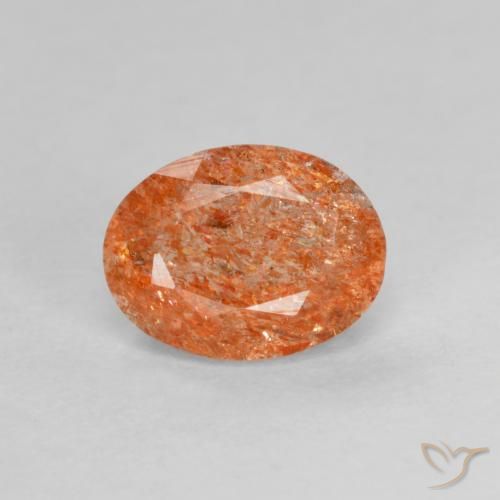 1.31ct طبيعي برتقالى دافئ حجر الشمس, بيضوي, نصف شفاف