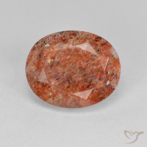 3.40ct طبيعي برتقالى دافئ حجر الشمس, بيضوي, نصف شفاف