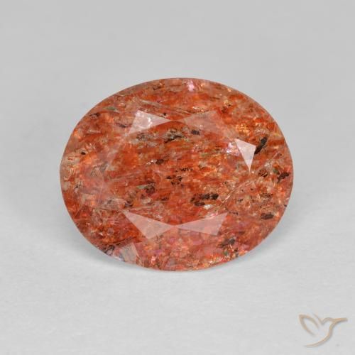 2.80ct طبيعي برتقالى محمر حجر الشمس, بيضوي, شفاف