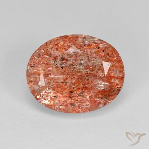 3.47ct طبيعي برتقالى دافئ حجر الشمس, بيضوي, شفاف