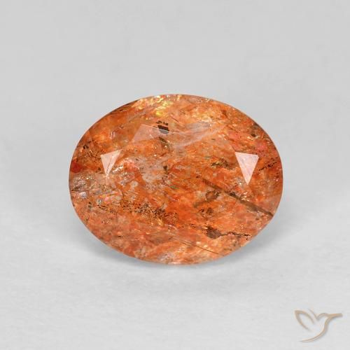 2.93ct طبيعي برتقالي زاهى حجر الشمس, بيضوي, شفاف