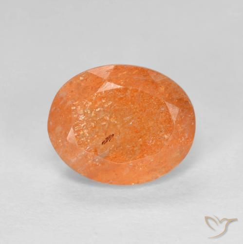 2.85ct طبيعي برتقالى البطاطا حجر الشمس, بيضوي, نصف شفاف