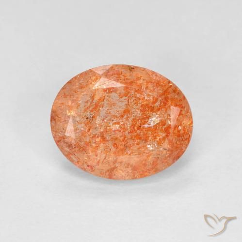 2.28ct طبيعي برتقالى غامق حجر الشمس, بيضوي, شفاف