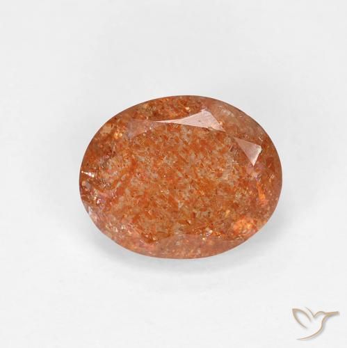 2.41ct طبيعي برتقالى محمر حجر الشمس, بيضوي, شفاف