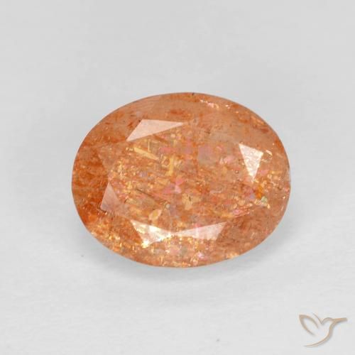 2.60ct طبيعي برتقالى محمر حجر الشمس, بيضوي, شفاف