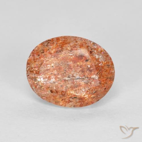 2.62ct طبيعي برتقالى متوسط حجر الشمس, بيضوي, شفاف