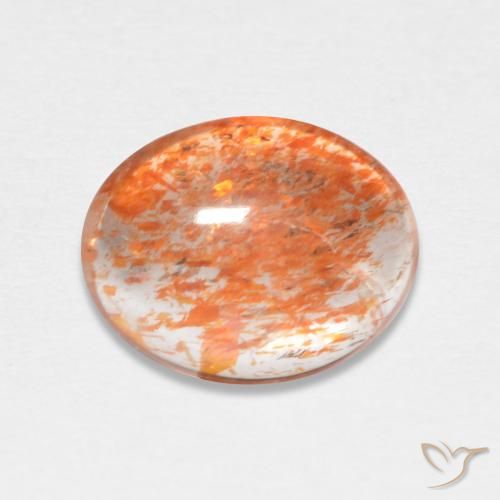 1.57ct طبيعي برتقالى زنجبيلى حجر الشمس, بيضوي, نصف شفاف