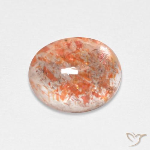 1.82ct طبيعي برتقالى محمر حجر الشمس, بيضوي, نصف شفاف
