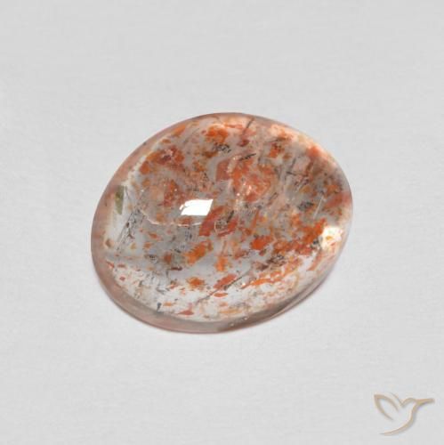 1.76ct طبيعي برتقالي فاتح حجر الشمس, بيضوي, نصف شفاف