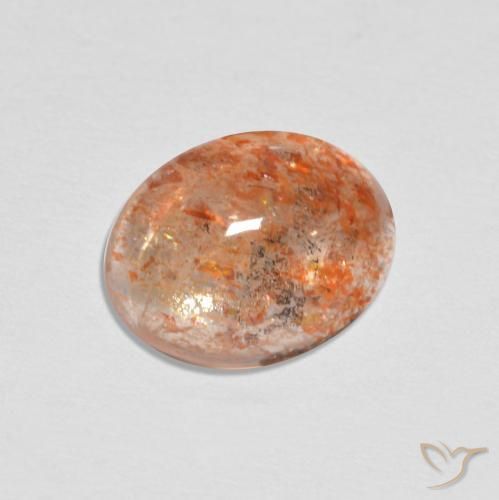 1.68ct طبيعي برتقالى زنجبيلى حجر الشمس, بيضوي, نصف شفاف
