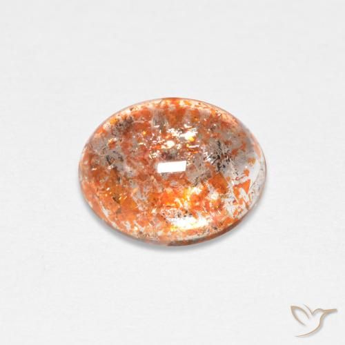 1.45ct طبيعي برتقالى متوسط حجر الشمس, بيضوي, نصف شفاف