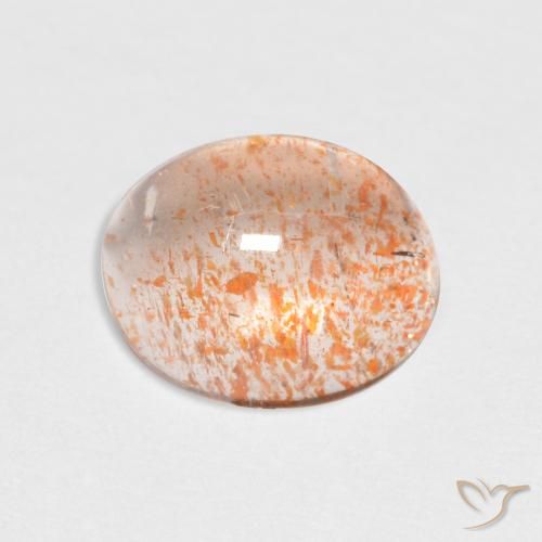 1.64ct طبيعي برتقالي فاتح حجر الشمس, بيضوي, شفاف