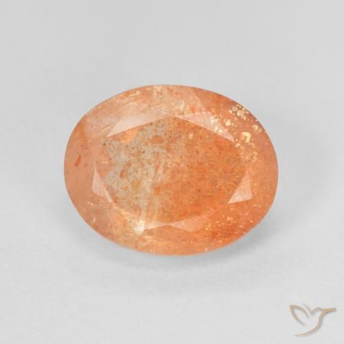 2.83ct طبيعي برتقالى غامق حجر الشمس, بيضوي, نصف شفاف