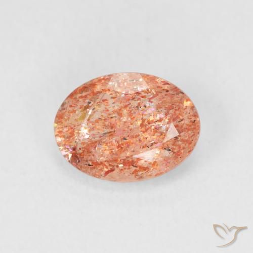 1.19ct طبيعي Medium Light-Orange حجر الشمس, بيضوي, نصف شفاف