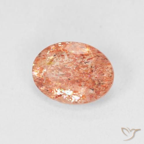 حجر الشمس Medium Light-Orange طبيعي، بيضوي، 1.19 قيراط، نصف شفاف