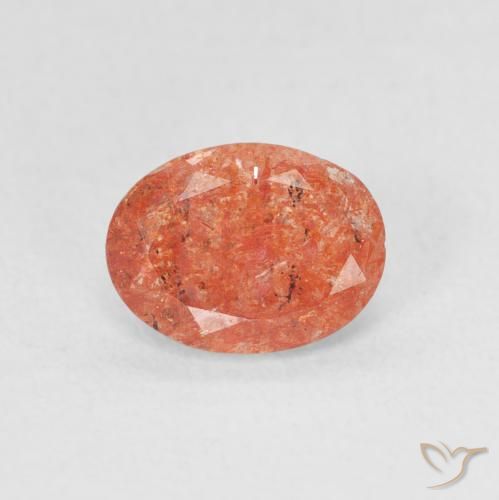 0.99ct طبيعي برتقالى متوسط حجر الشمس, بيضوي, نصف شفاف