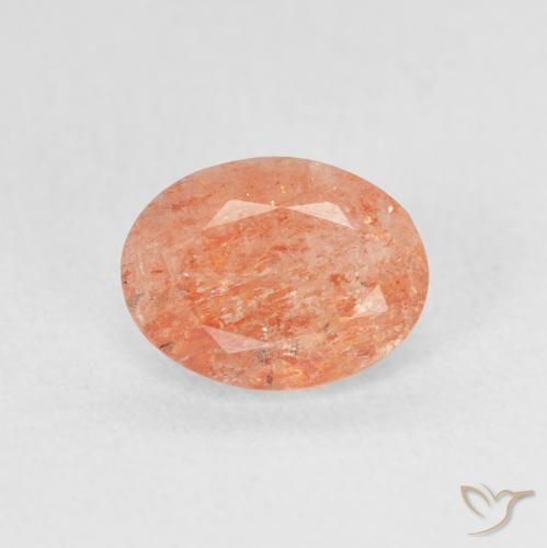 1.22ct طبيعي برتقالى متوسط حجر الشمس, بيضوي, نصف شفاف