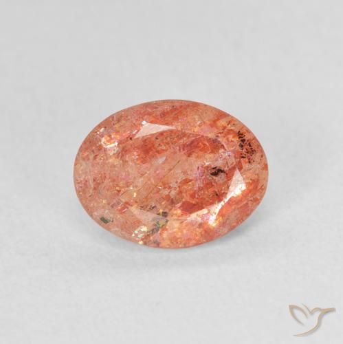 1.20ct طبيعي برتقالي زاهى حجر الشمس, بيضوي, نصف شفاف