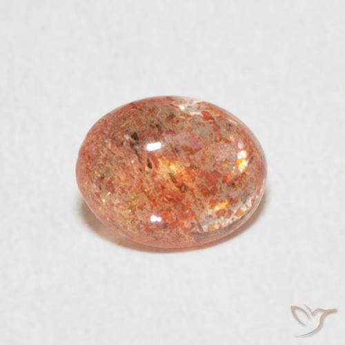 0.77ct طبيعي برتقالى زنجبيلى حجر الشمس, بيضوي, نصف شفاف