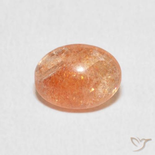 1.08ct طبيعي Medium Light-Orange حجر الشمس, بيضوي, نصف شفاف